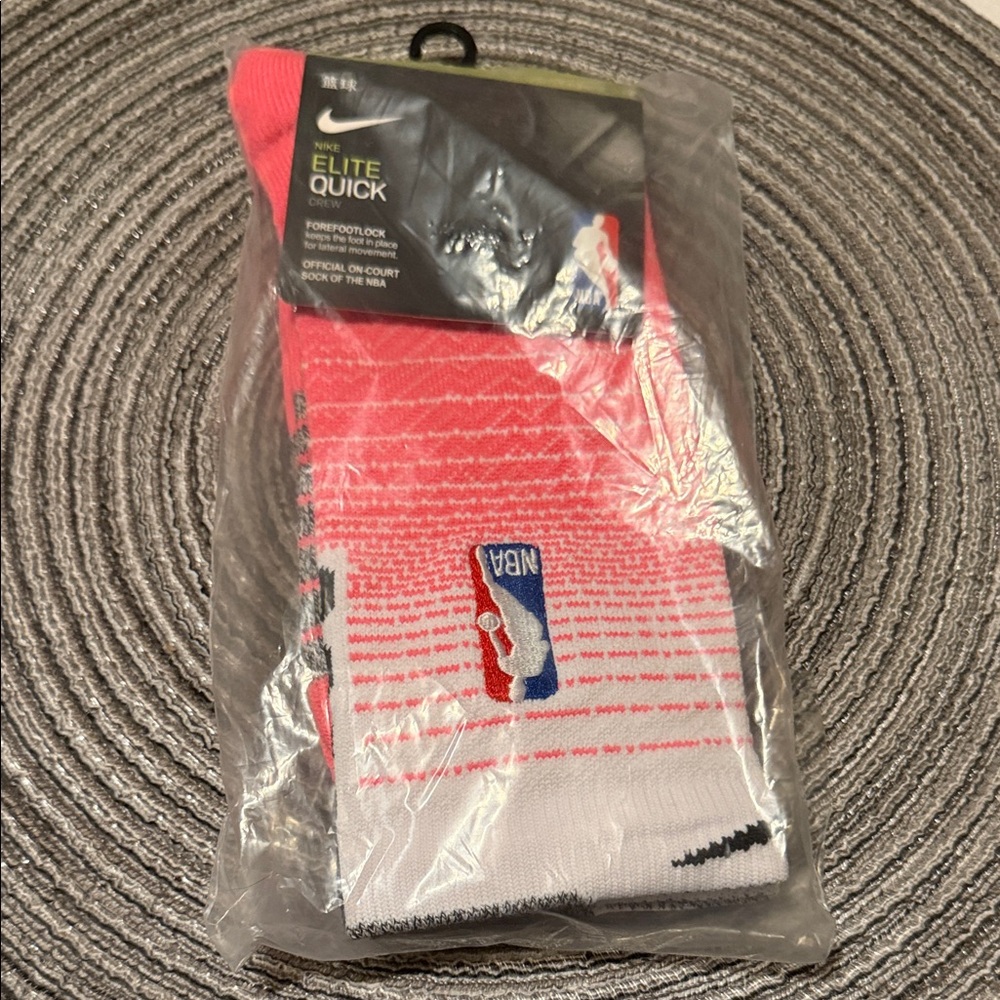 Nike Elite Quick Pink and White Athletic Socks